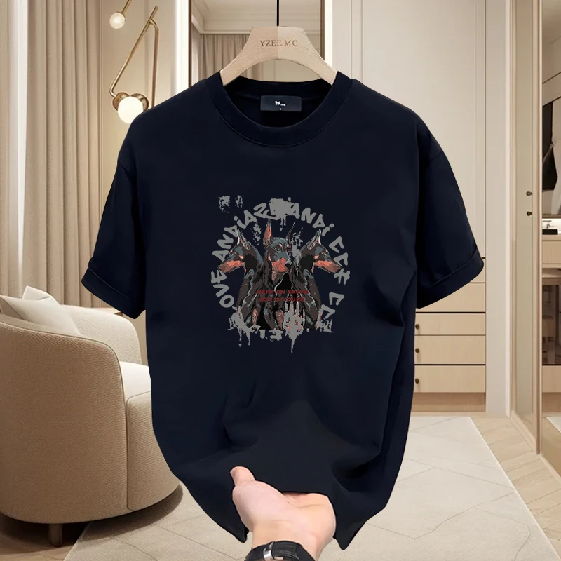 雷顿卡斯美式痞帅重磅纯棉短袖T恤青年男女款夏季ins潮牌圆领上衣