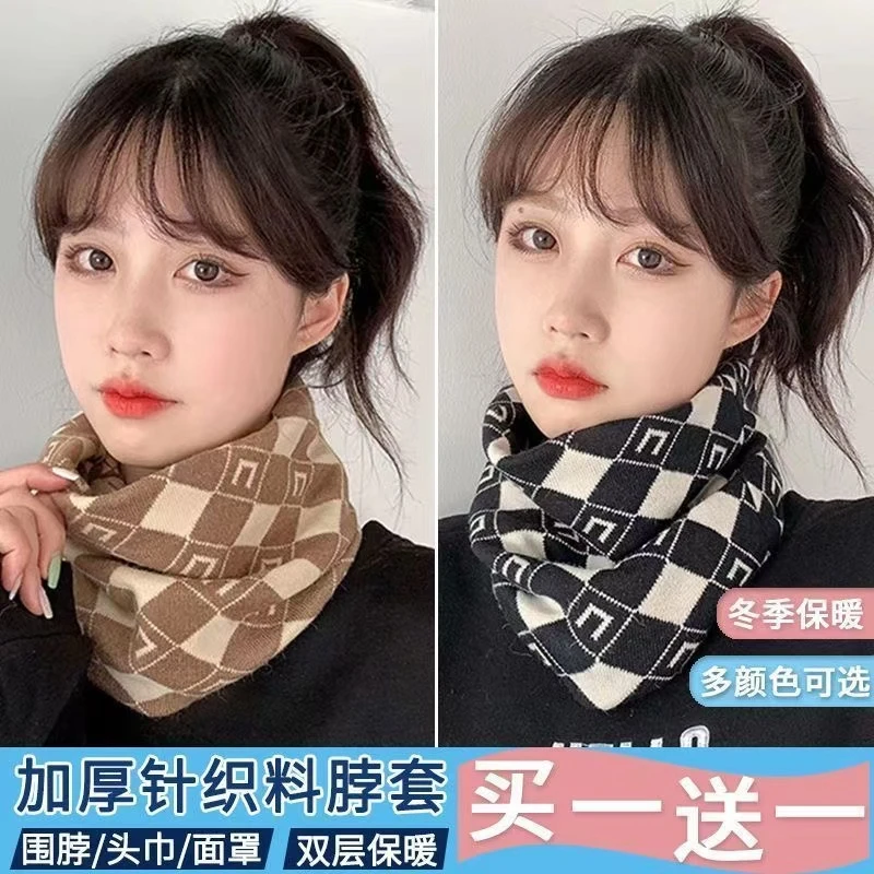 围脖新款时尚2024秋冬季护颈颈韩版防寒百搭脖套保暖气质三角围巾