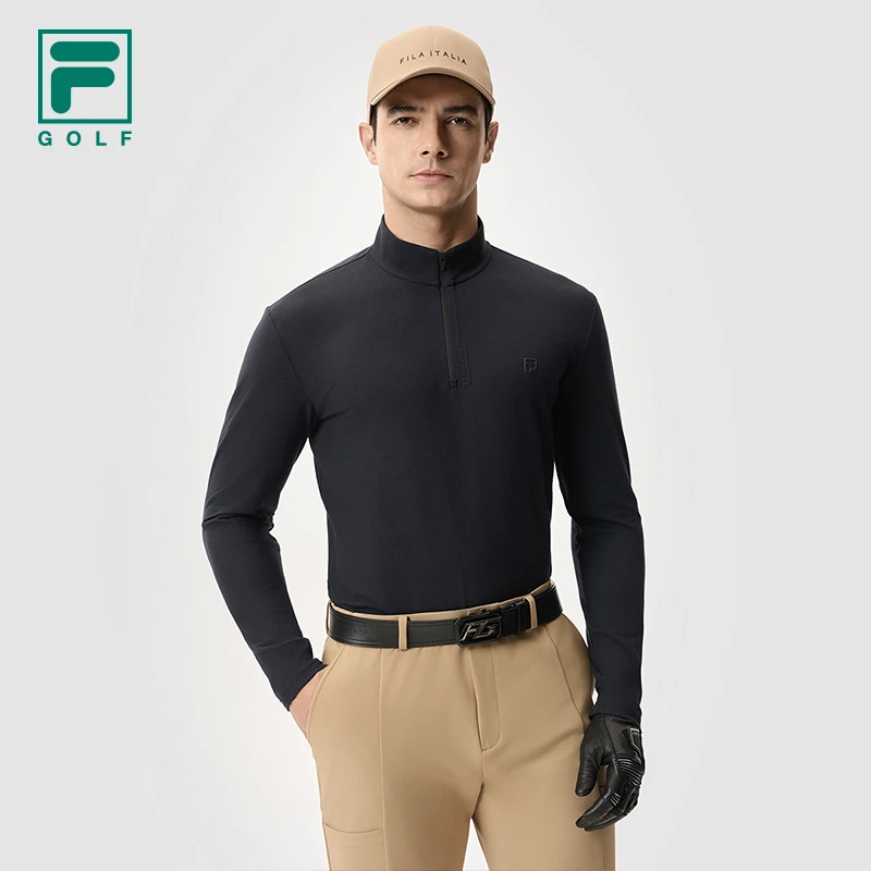FILA斐乐男装/GOLF系列针织长袖上衣2025冬款休闲运动A11M515205F