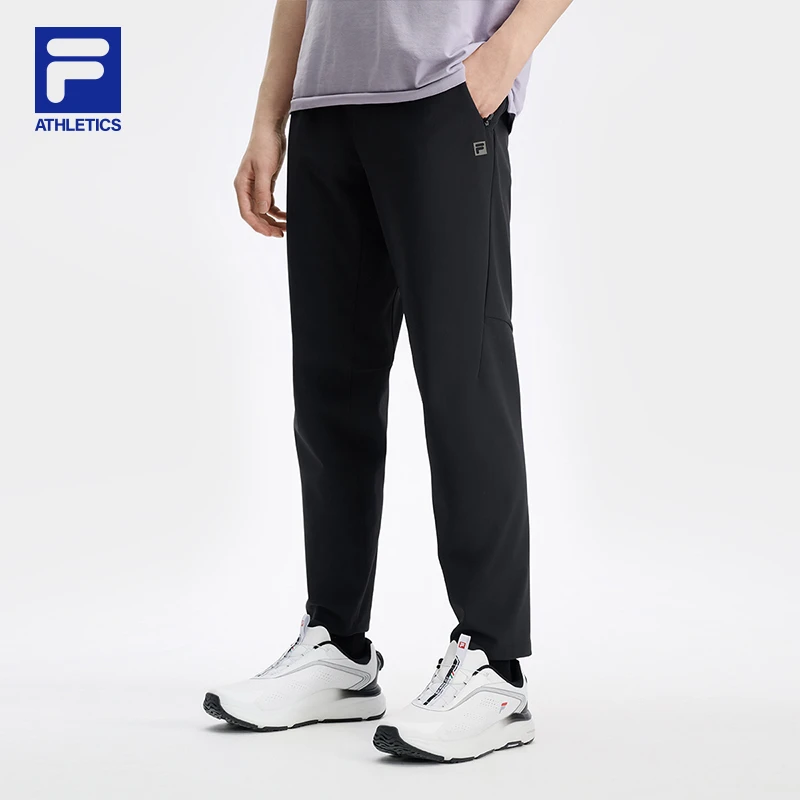 FILA斐乐男装针织长裤2025春冬新款休闲运动风系带长裤A11M431609