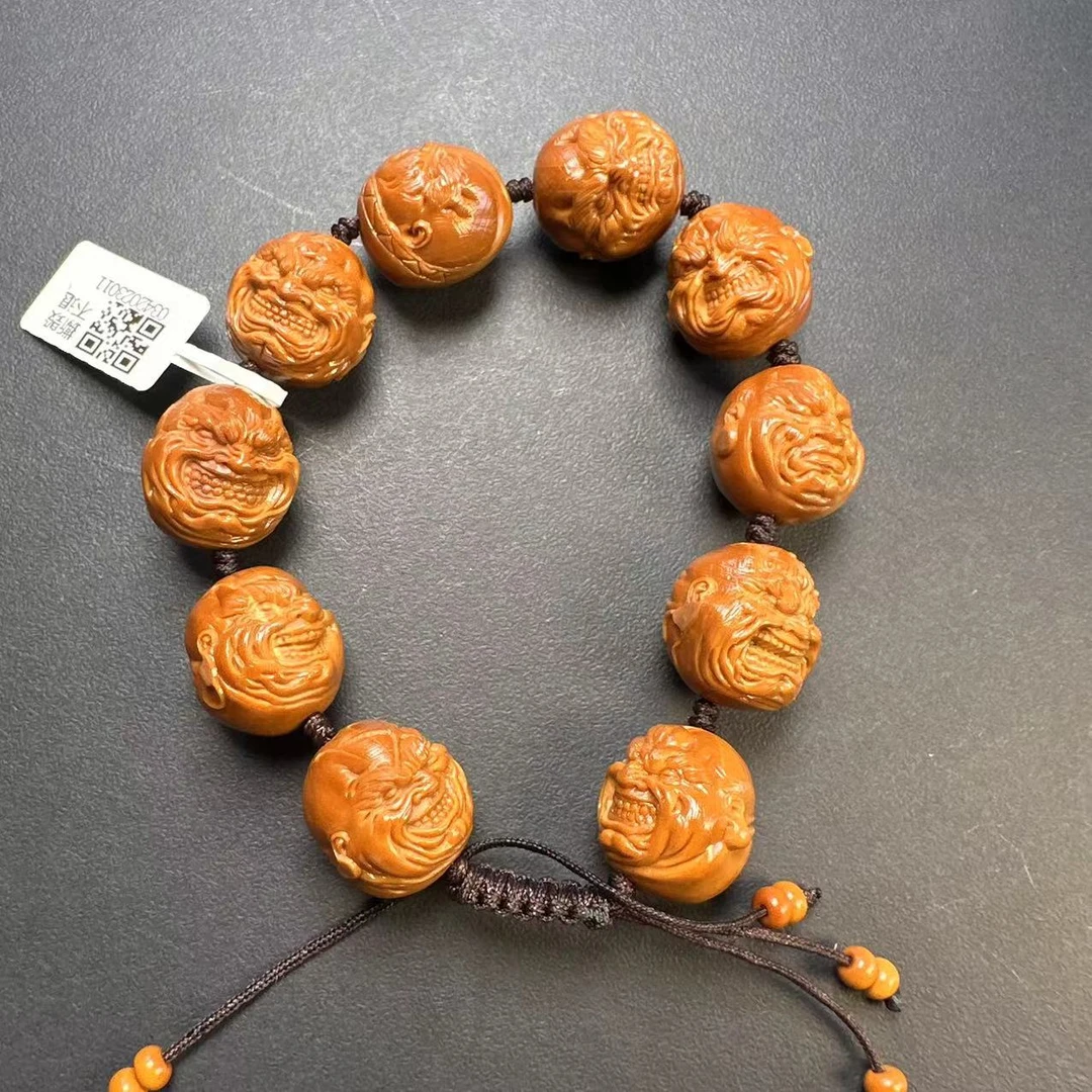 识艺精品—恶僧—立松老师手工橄榄核雕