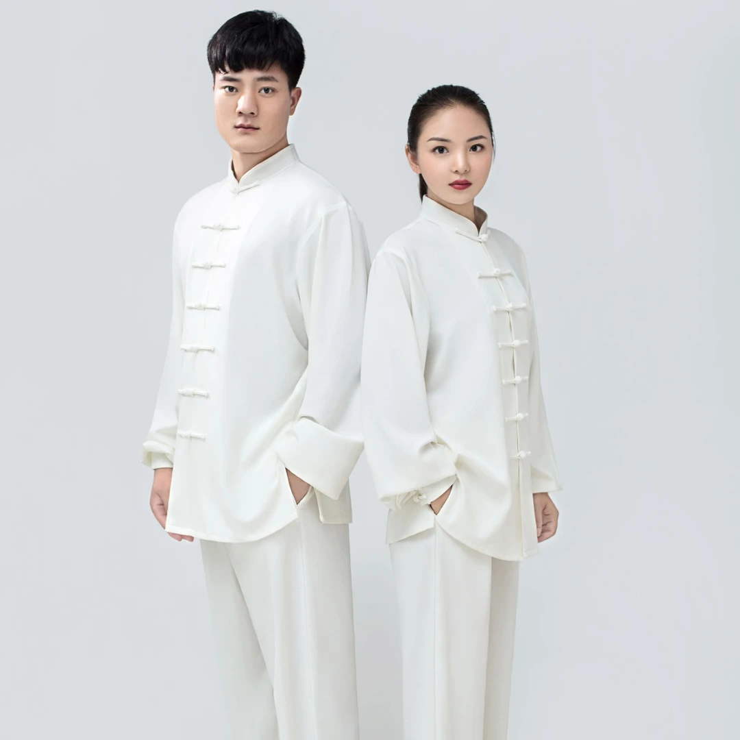 粉丝福利四季款太极服白色长袖中国风休闲服太极拳服装男女同款