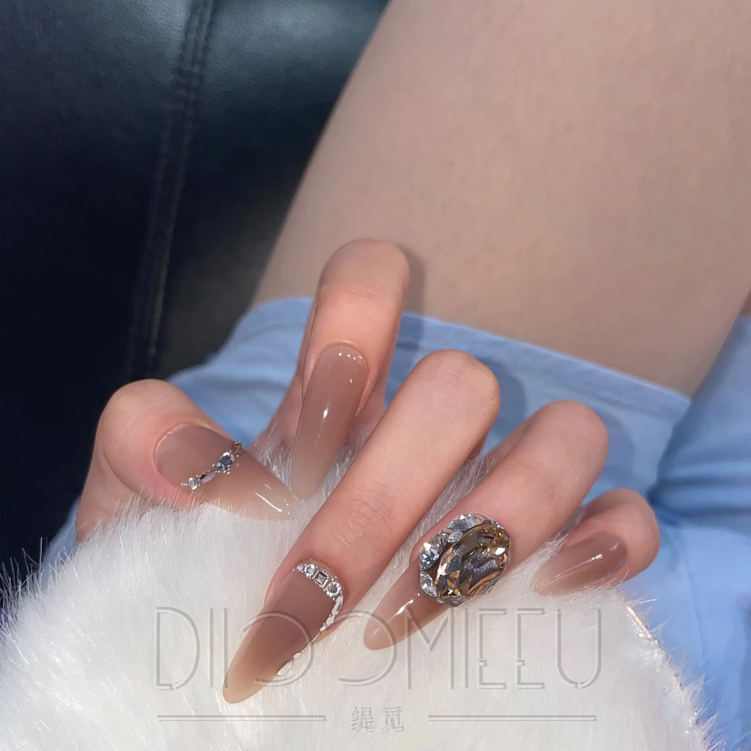 【一叶知秋4.0】轻奢高级感古典玫瑰全华子钻纯手工可拆卸式穿戴甲