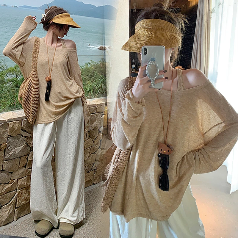 孕妇套装早秋新款慵懒长袖T恤罩衫背心阔腿裤孕妇三件套显瘦套裙