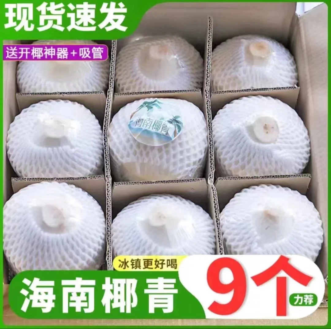 海南文昌东郊去皮椰青新鲜现摘9人装天然饮料孕妈爱喝坏果包赔