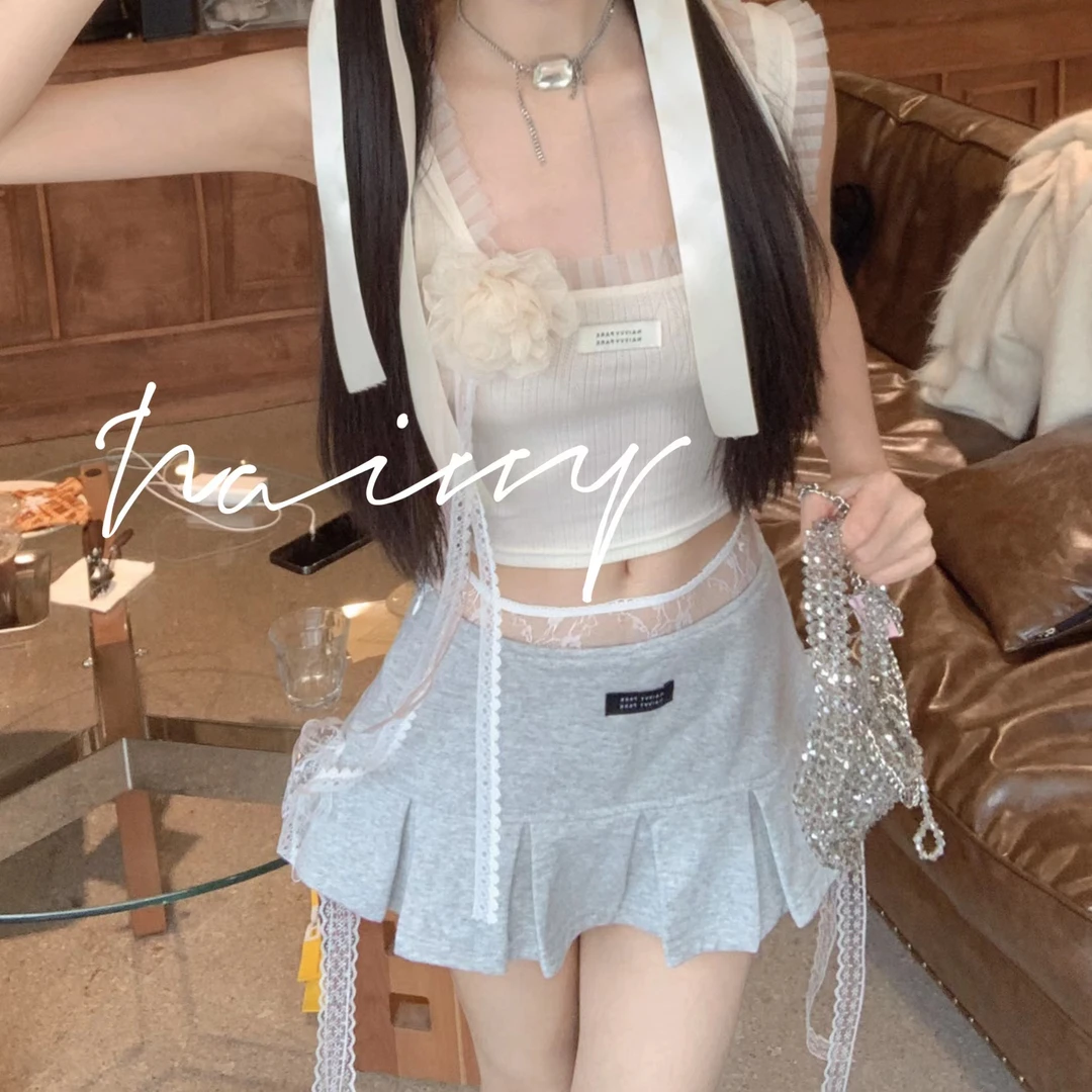 NAIVVY【女团C位】夏季高腰白色甜辣不规则纯欲风设计感显瘦半身裙