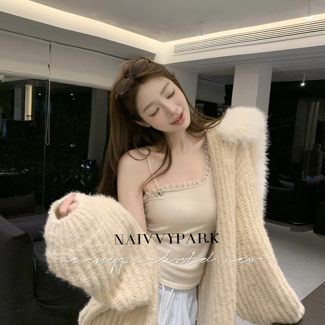 NAIVVY【梦境少女】纯欲设计感小众蕾丝纯欲风显瘦打底吊带