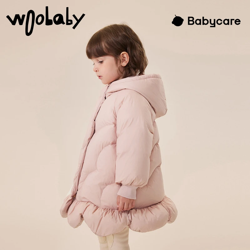 【冬-羽绒服】woobaby童装女童长款加厚秋冬季保暖外套WB2206012