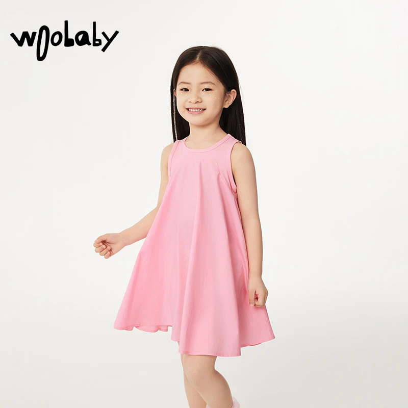 【夏】woobaby新款小童无袖女宝尤尼娅连衣裙WBCO0508