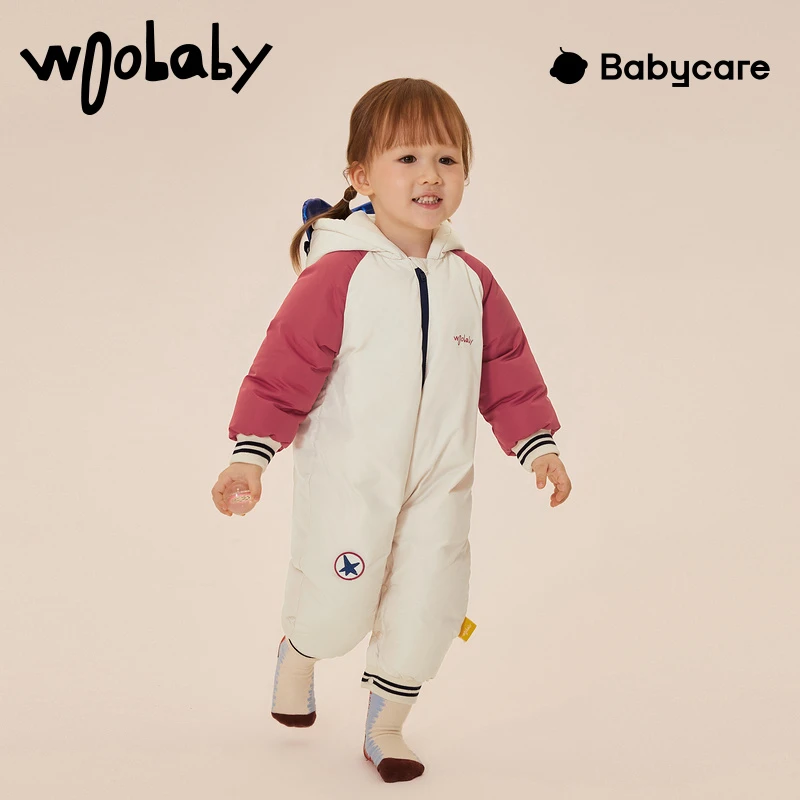 【冬-羽绒服】woobaby童装冬季22年儿童加厚保暖连体衣WB2206085