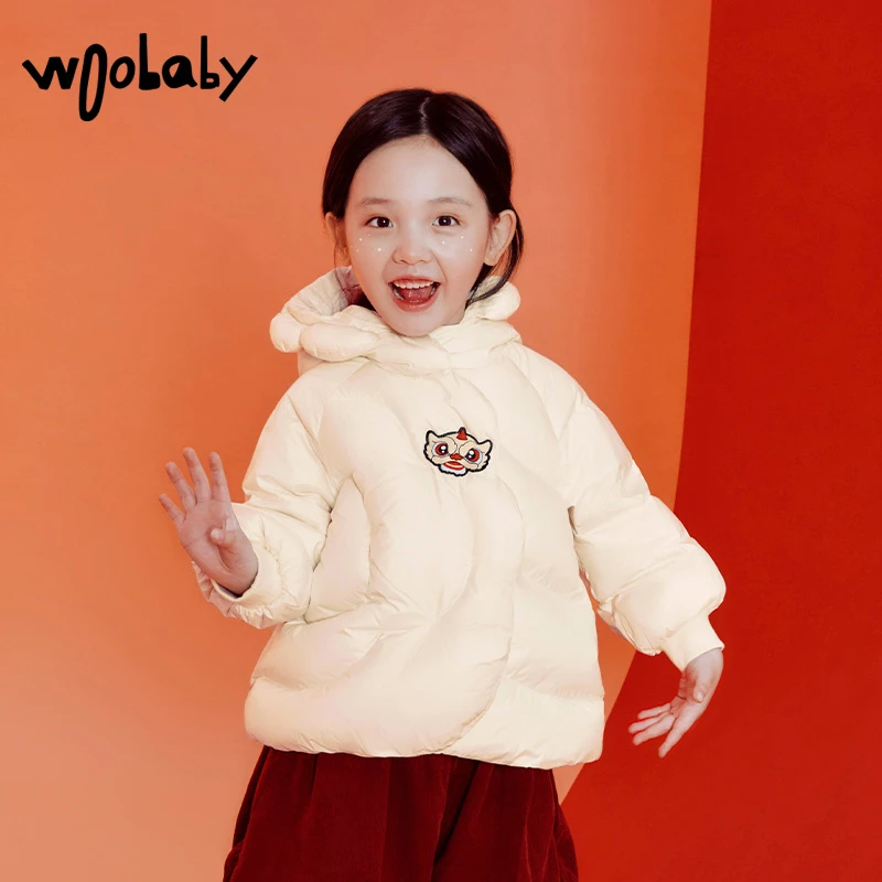 【鹅绒服】woobaby太阳花防寒小龙人鹅绒羽绒服 WBC41O1003