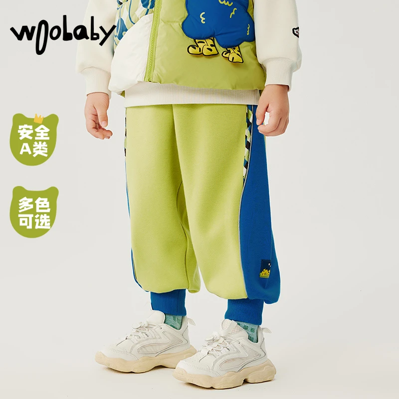 【woobaby秀场童装】儿童加绒保暖不倒绒运动裤WBC2343O040101