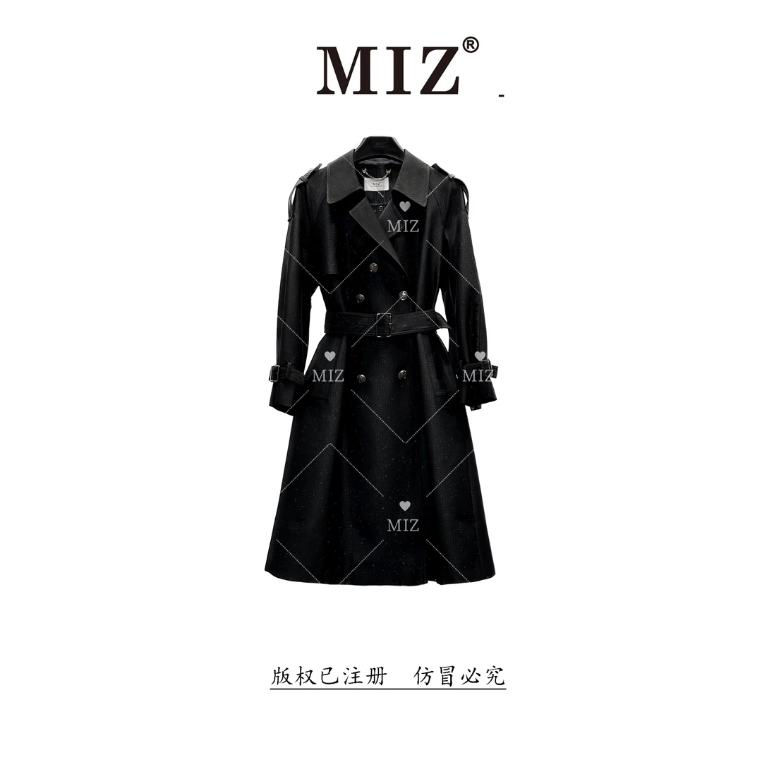 【MIZ】2024秋季上新璀璨星河气质显瘦收腰优雅长款风衣2335011