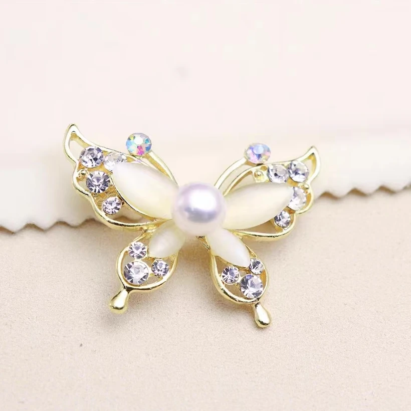 合金胸针 白色蝴蝶胸针