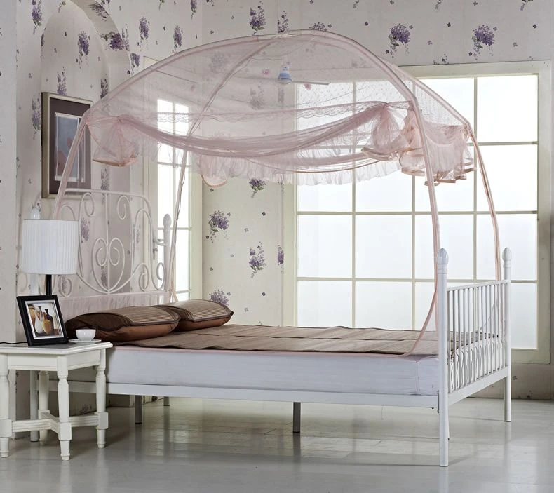 蚊帐带支架公主小床大床婴儿床学生蒙古包家用蚊帐