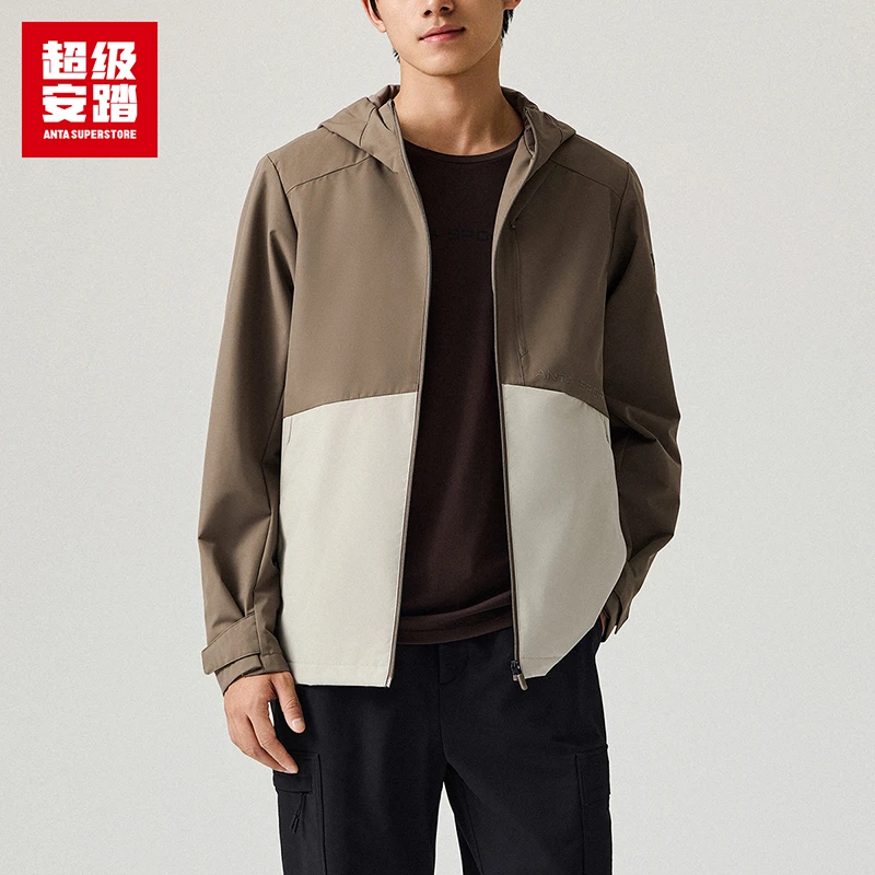 超级安踏防泼水外套连帽夹克男秋冬新款运动加绒上衣152447653U