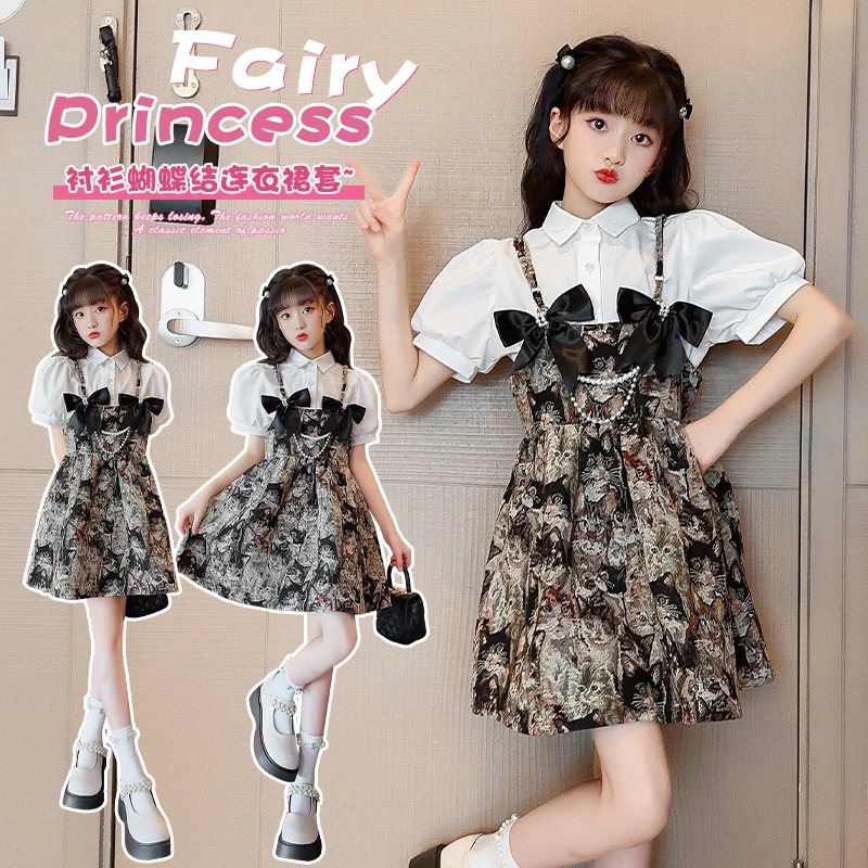 夏季女童连衣裙6-12岁潮款儿童夏装小女孩时尚公主裙洋气中大童