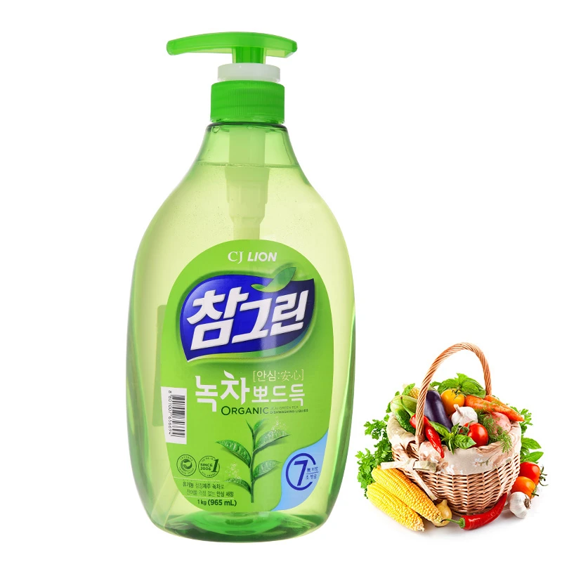 韩国进口绿茶清香蔬菜水果餐具洗洁精洗洁剂常绿秀手洗涤剂家用
