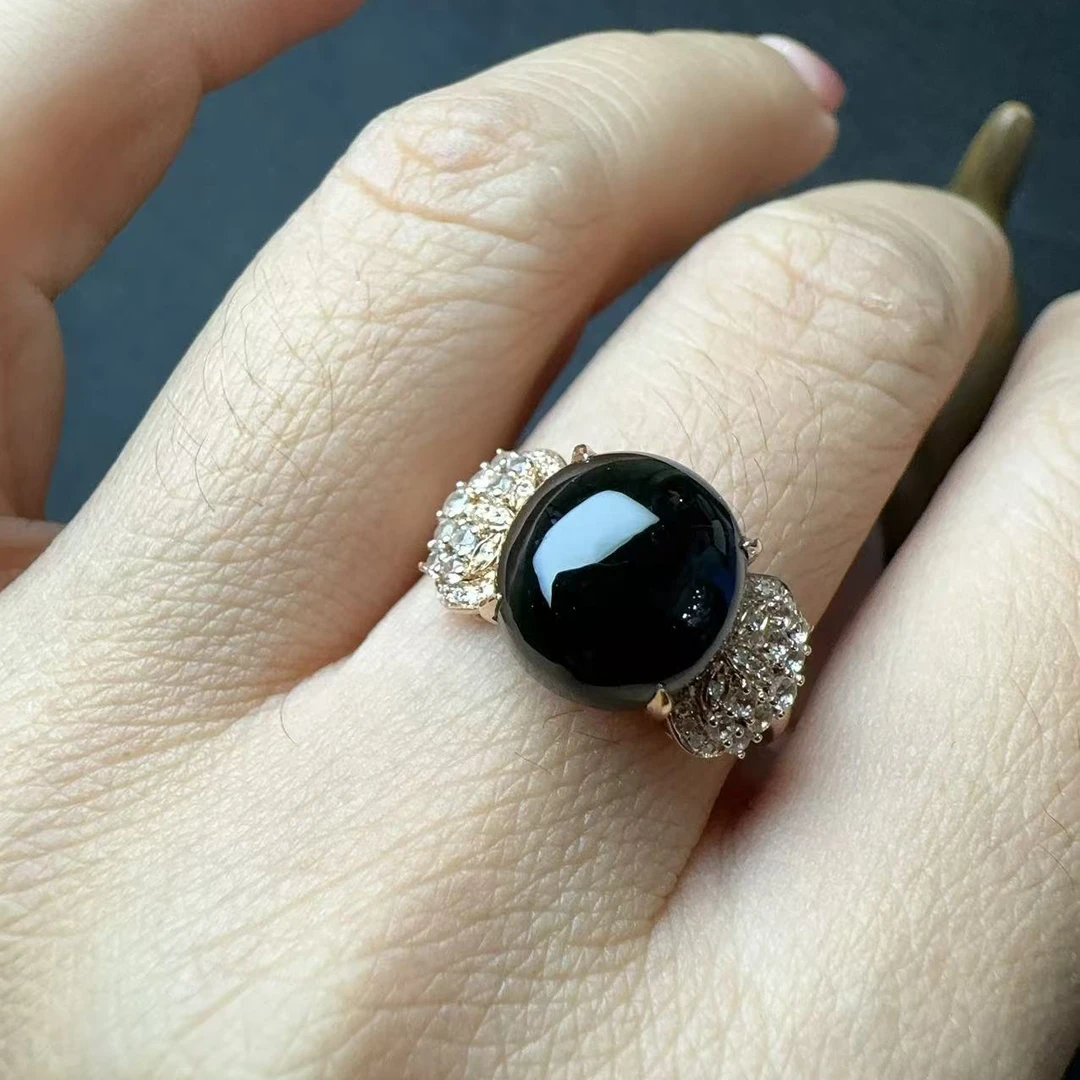 豪华镶嵌蛋面女戒气质时尚女士复古精致精美