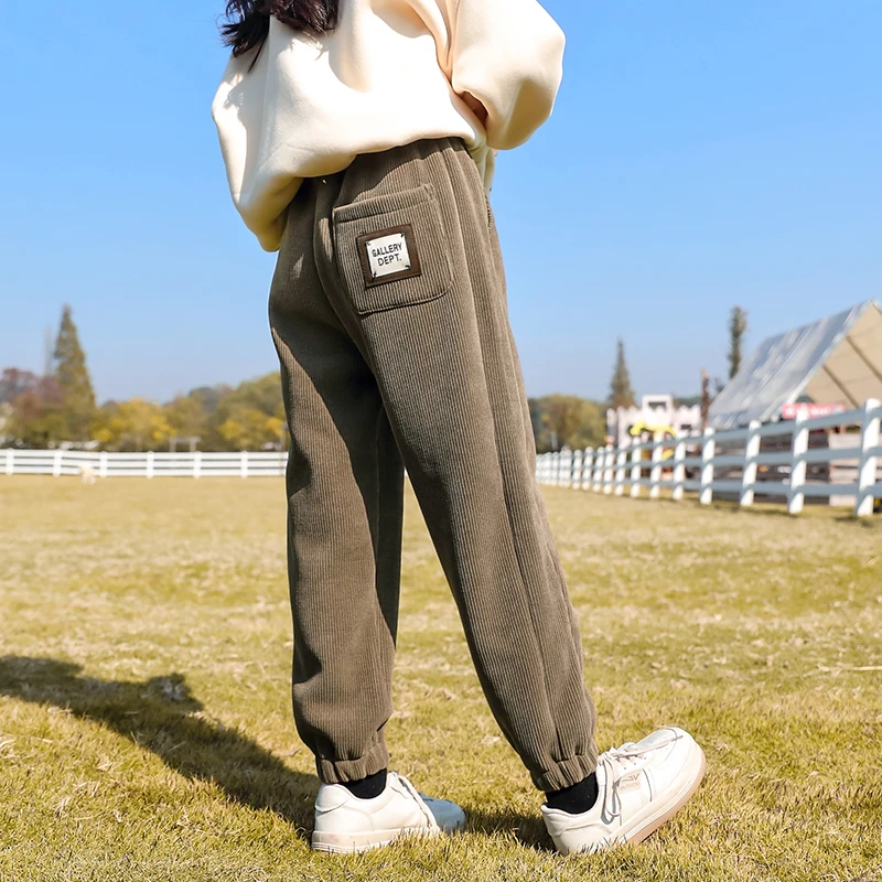 女童裤子秋冬2022新款儿童冬季休闲裤中大童加绒女孩洋气宽松长裤