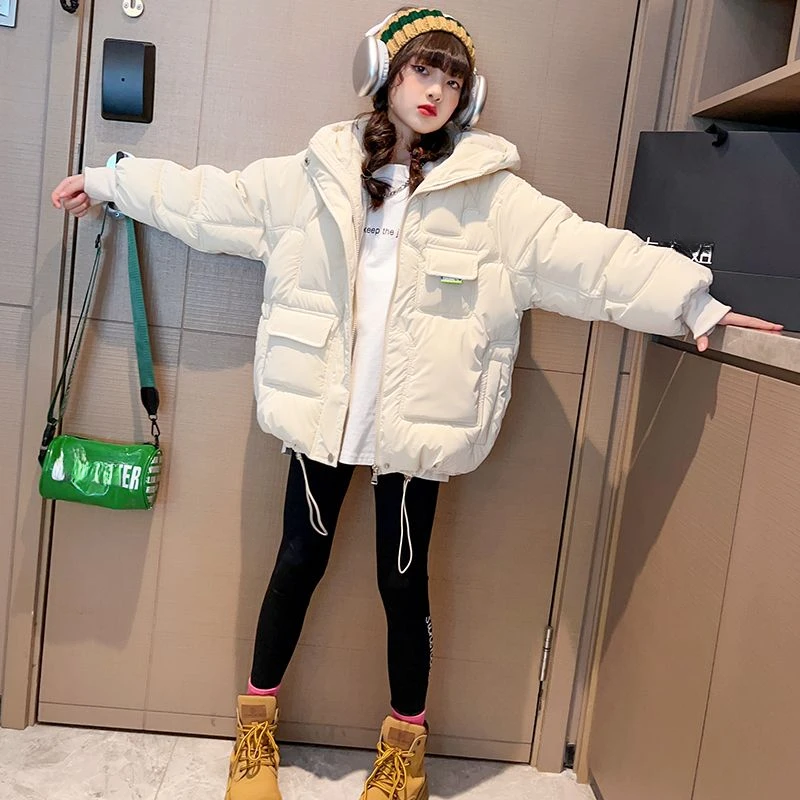 女童免洗棉服2023新款儿童时髦棉衣韩版加厚中大童外套洋气棉袄潮