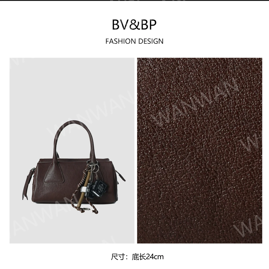 BV&BP新款复古三角手提带挂件简约百搭单肩女包BV1137-拿铁咖