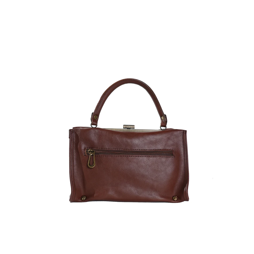 BV&BP新款复古高级感老上海风气质手拎通勤女包BV2248-咖色