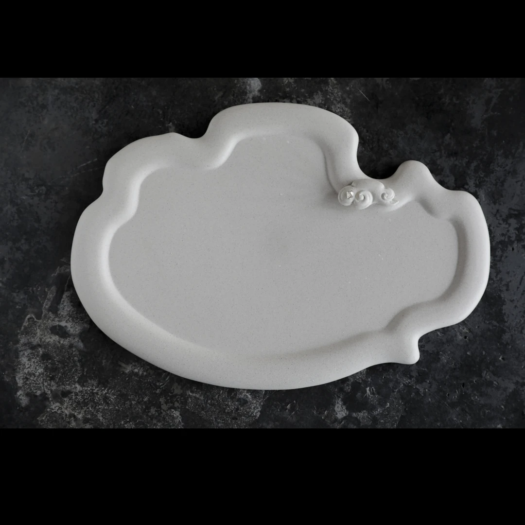 「观自在茶盘」 白段泥 简约干泡台茶桌禅意茶器茶具极简奶油风