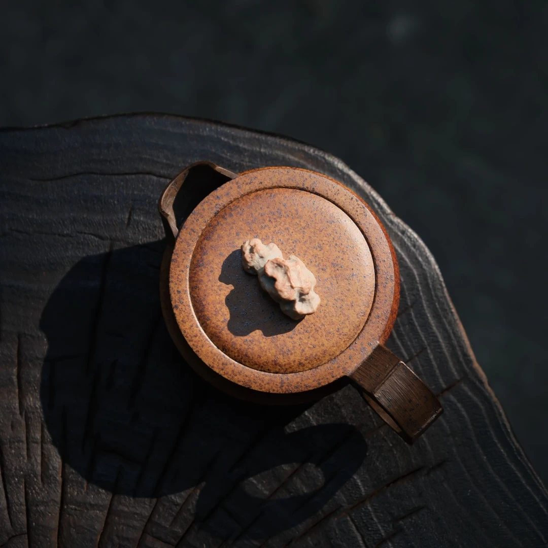 「观山铭筑」手工原矿段泥柴烧120cc 文人茶具紫砂壶