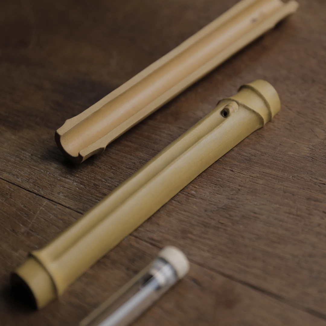 见铭造《玉管香插》黄金段泥 紫砂仿生竹型镇纸茶器茶具原创设计