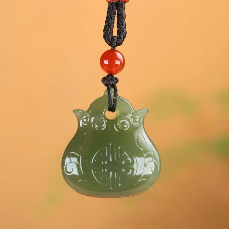 天然和田玉平安福袋吊坠精美