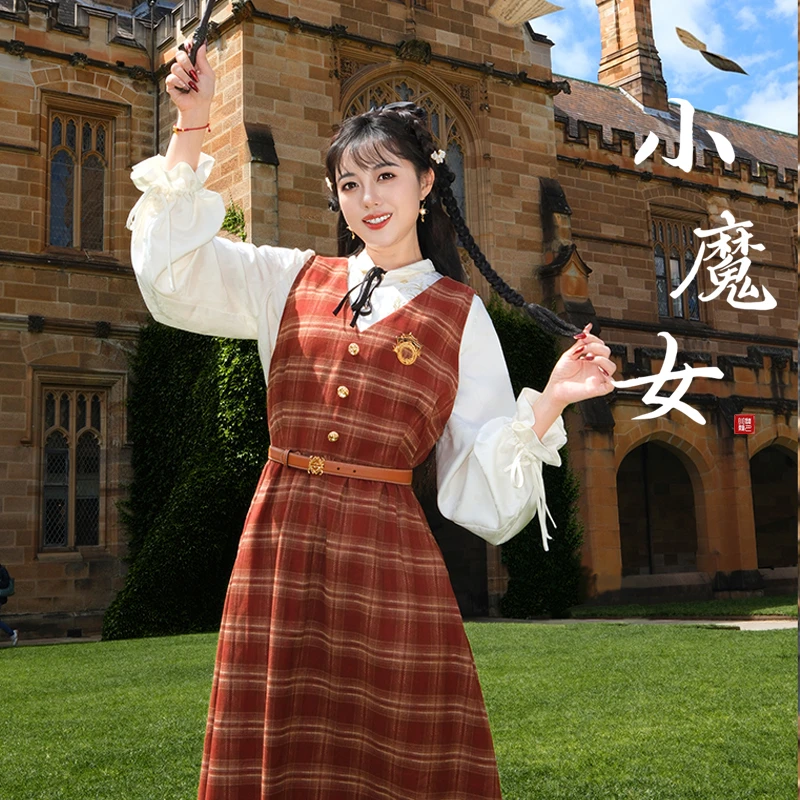 听月小筑【小魔女连衣裙】原创女秋冬大衣外套披风国风新中式