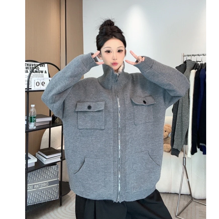 保暖工装夹克 【TIKOU梯口】翻领夹克工装加绒外套加厚保暖情侣外套