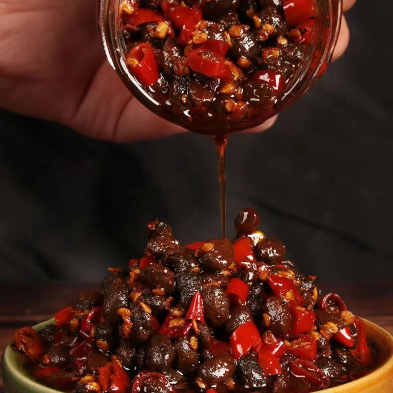 野山椒豆豉湖南特产香辣下饭菜风味豆豉调味拌饭拌面酱豆瓣酱