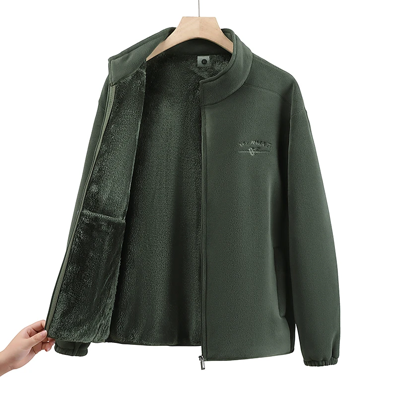 户外抓绒衣外套男2024新款冬季抗静电保暖柔软加厚奥粒绒抓绒外套