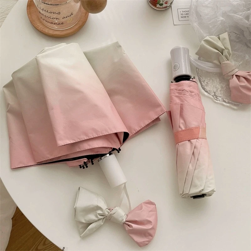 飞恋伞全自动渐变少女粉防晒防紫外线遮阳太阳伞晴雨两用简约定制