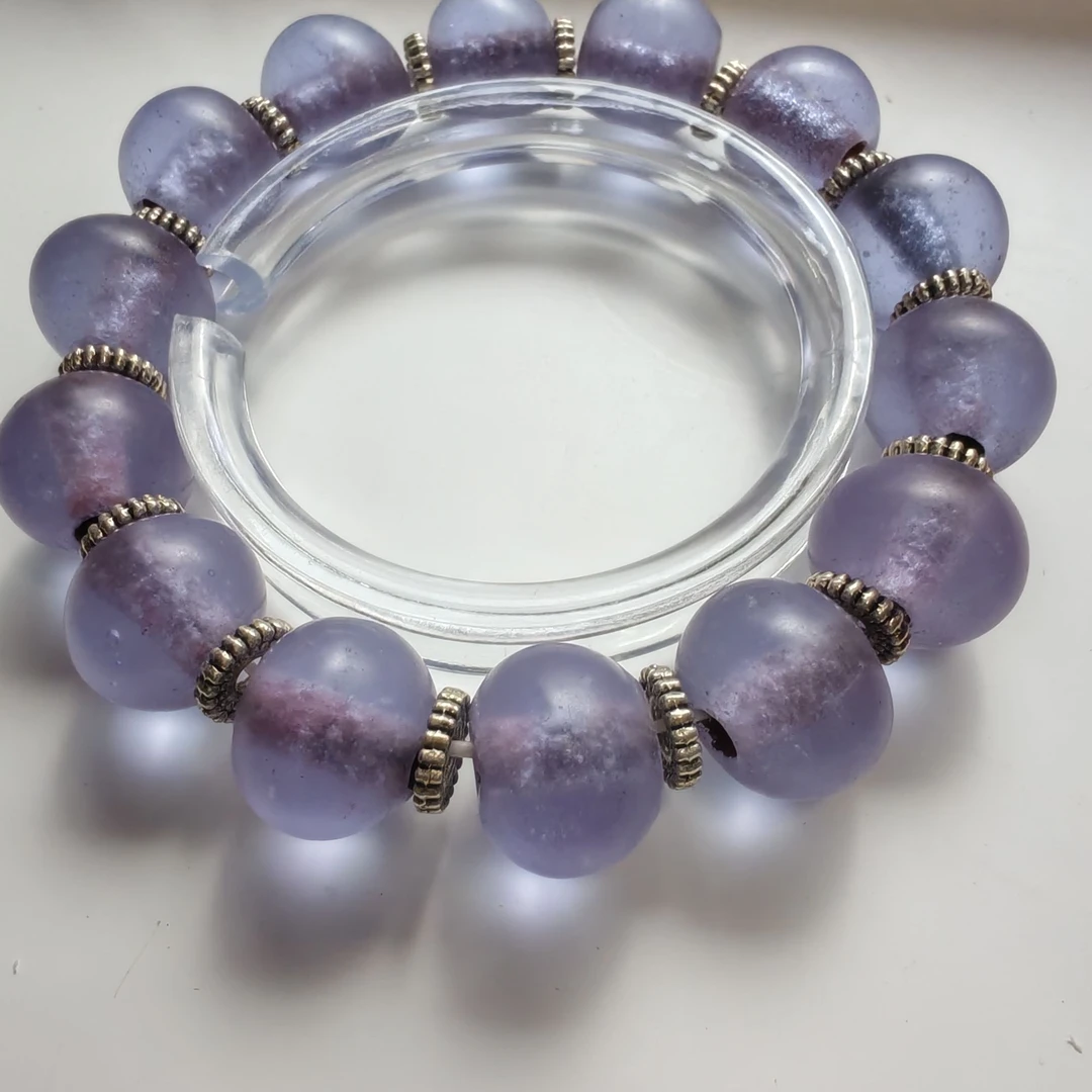 纯手工古法琉璃淡紫色