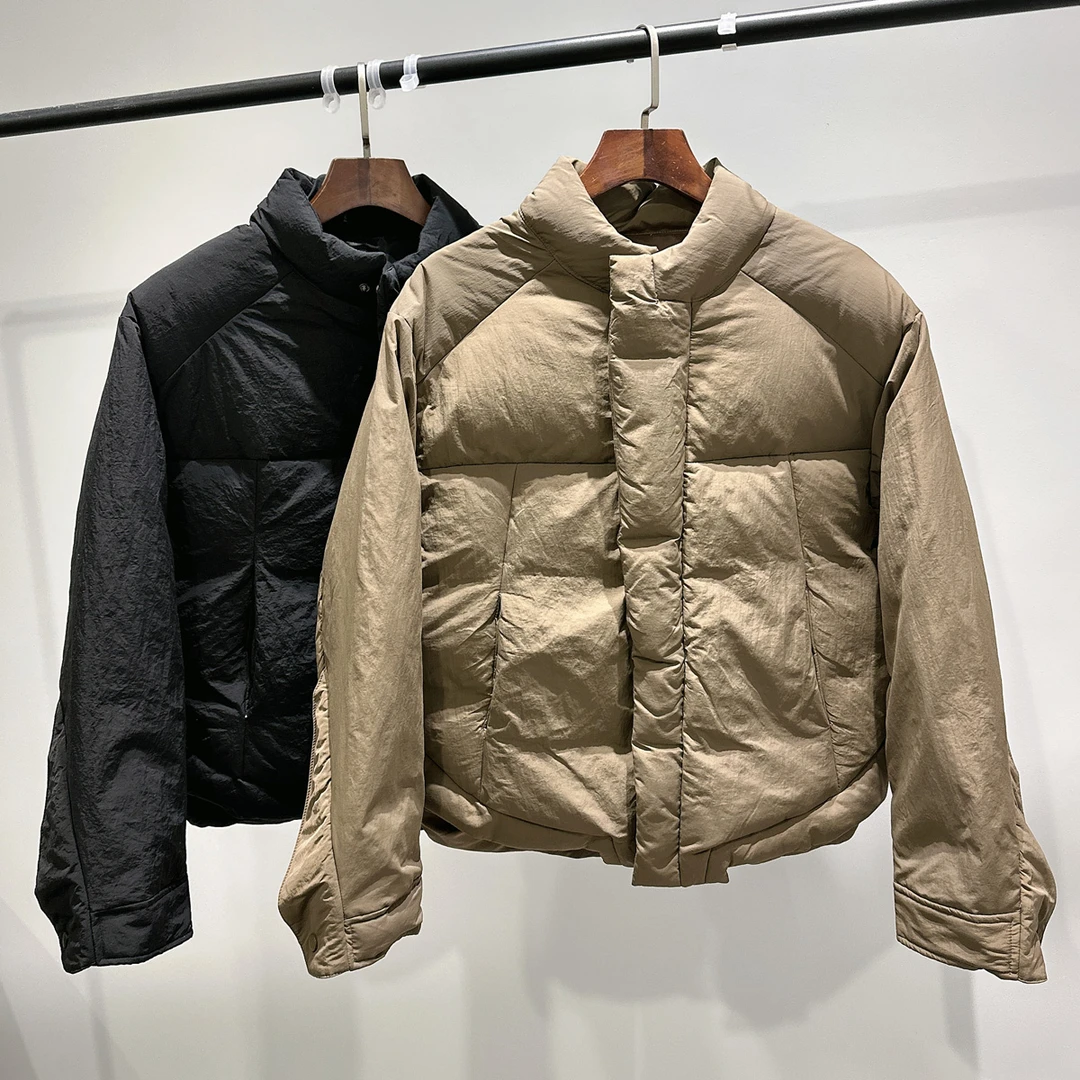 男士冬季时尚简约潮流INS复古百搭立领休闲宽松保暖羽绒服外套