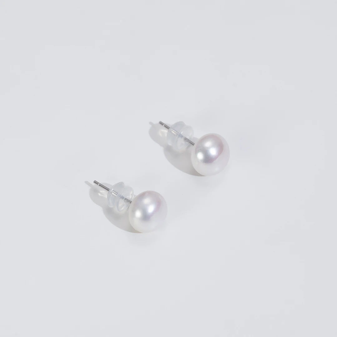 【云澜】7-8mm淡水无核珍珠素耳钉经典简约百搭 RY81001
