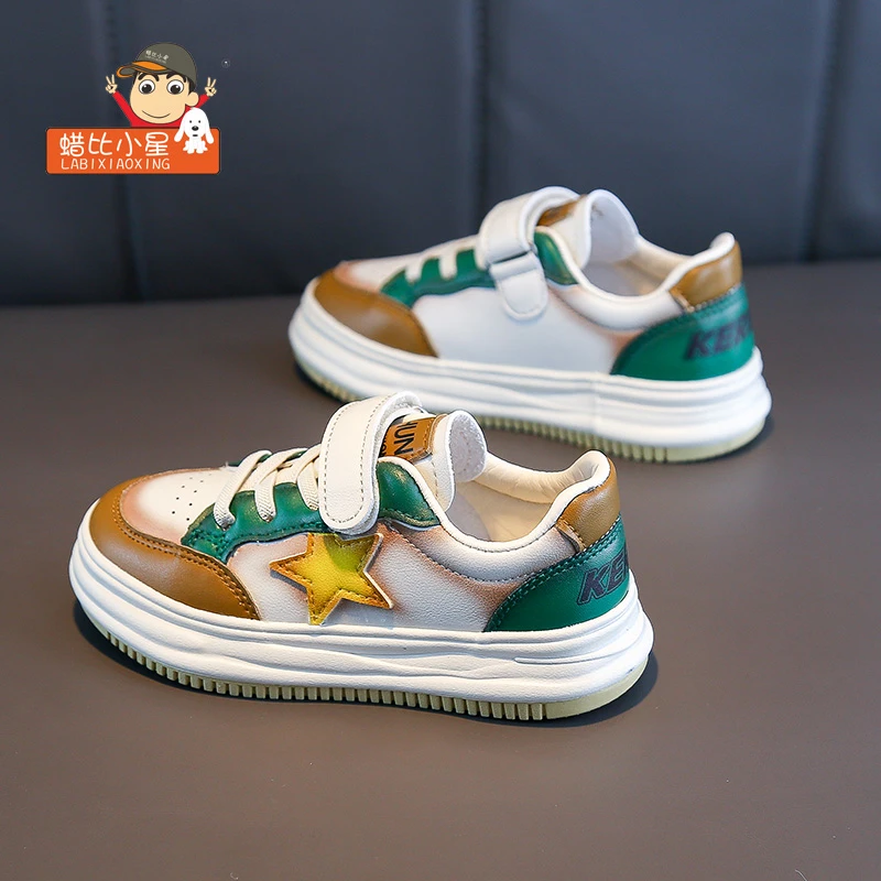 蜡比小星童鞋男童春秋时尚休闲板鞋儿童轻便透气低帮单鞋女童鞋潮