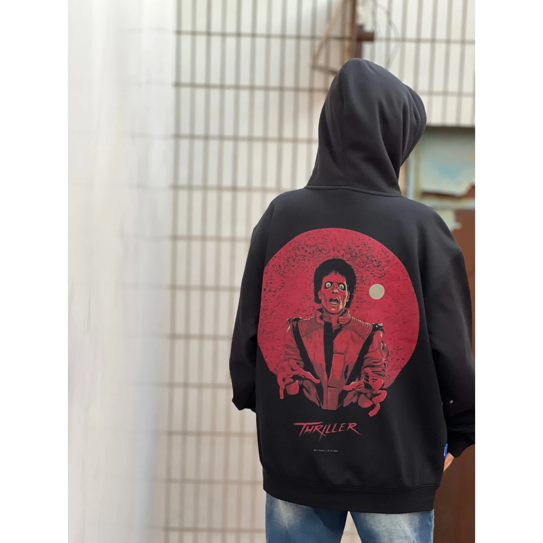 Young GunsMJ颤栗印花复古重磅430G潮牌宽松加绒加厚卫衣男上衣