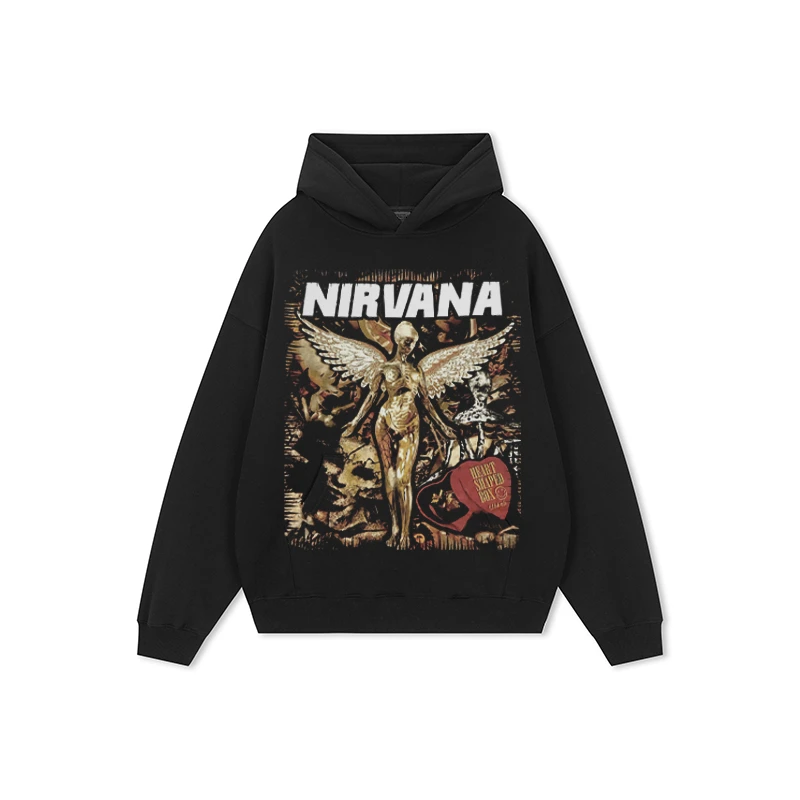 Young Guns涅槃天使乐队复古重磅430G潮牌宽松加绒加厚卫衣男上衣