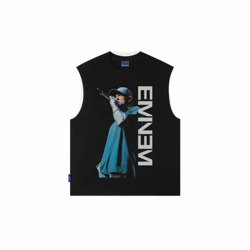 Young Guns 埃米纳姆Eminen 嘻哈说唱街头宽松无袖坎肩T恤背心男