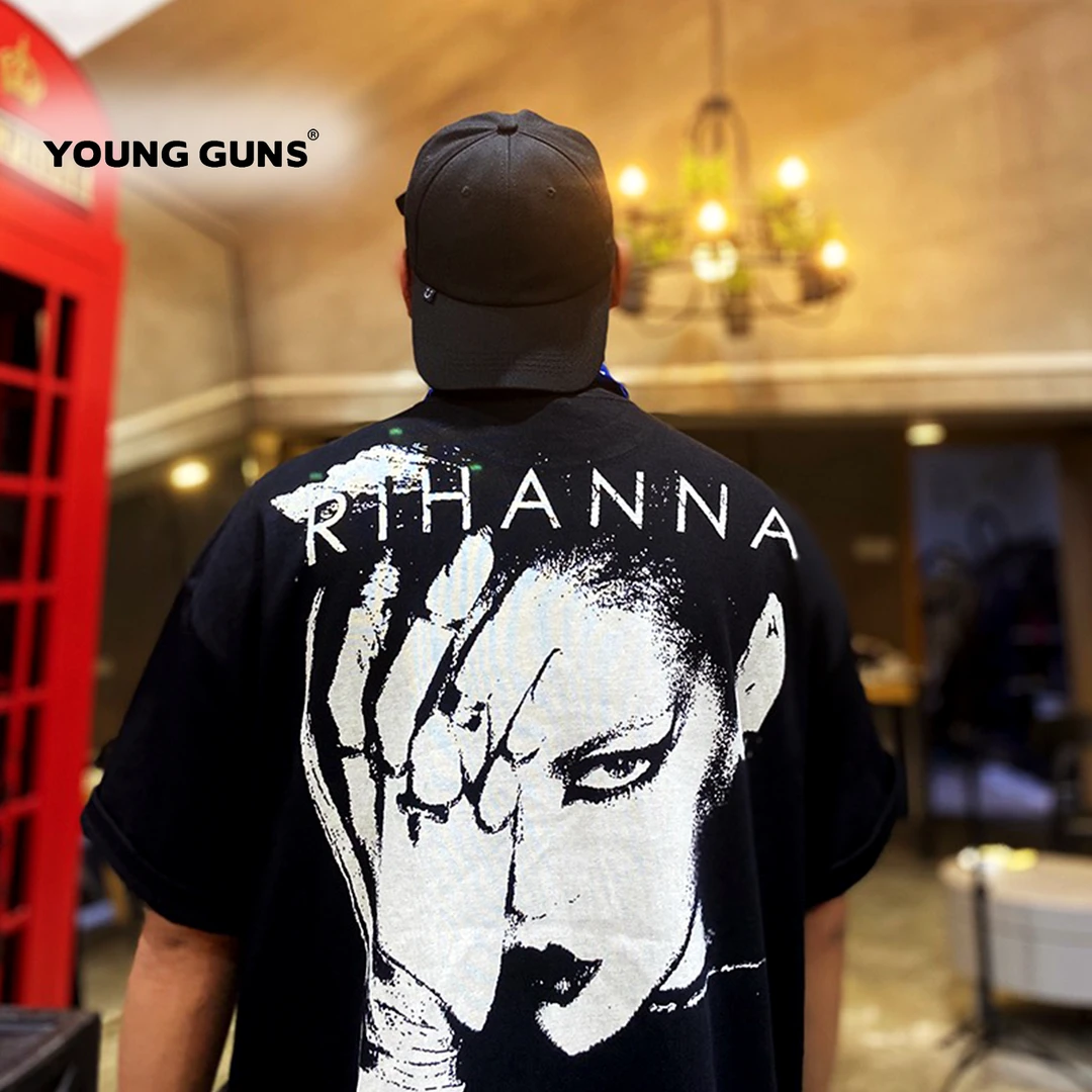YoungGuns【Rihanna】美式复古Vintage重磅潮牌T恤高街宽松印花短袖