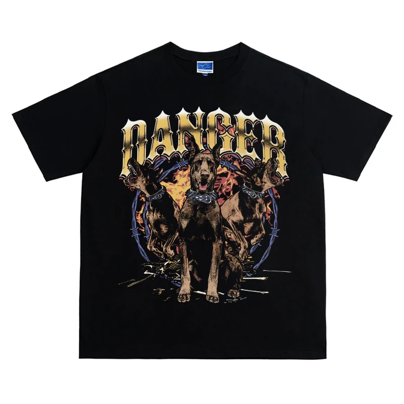 Young Guns 金属杜宾 潮牌高街短袖重磅270克复古百搭T恤男女A154