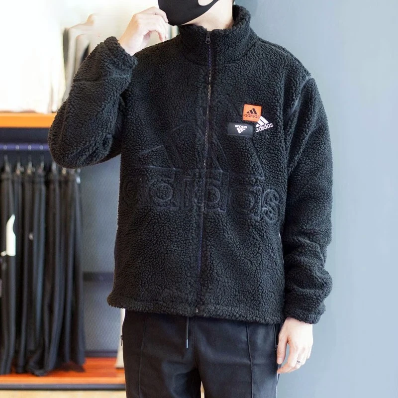 Adidas/阿迪达斯新款羊羔绒夹克男女同款运动保暖防风外套 HN8953