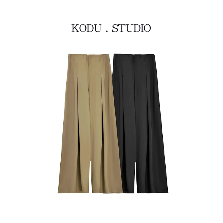 【刻度KODU】KA-3373夏季新款气质百搭高腰显瘦宽松垂感纯色阔腿裤