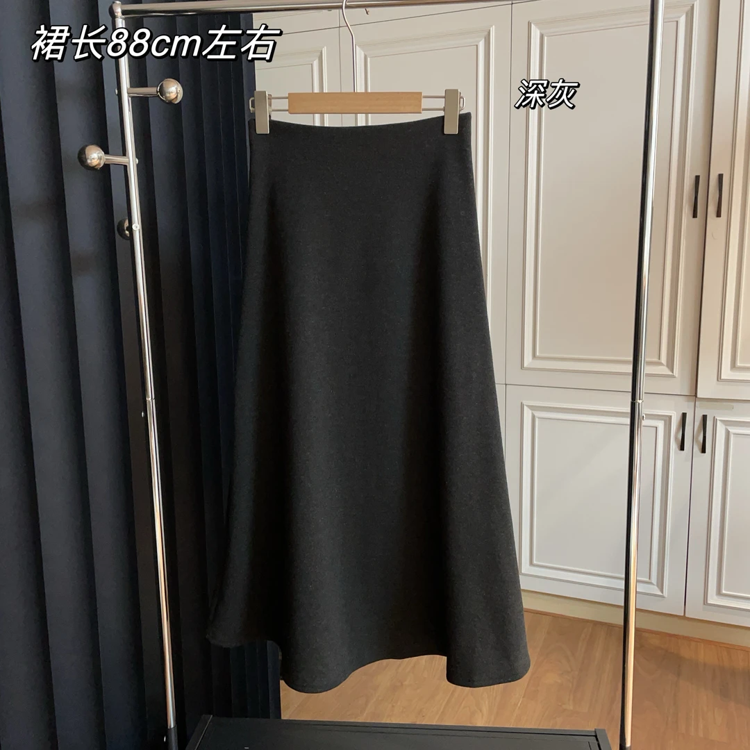 【Si&华严选】气质时尚舒适加绒休闲半身裙别致高级感百搭长裙19153