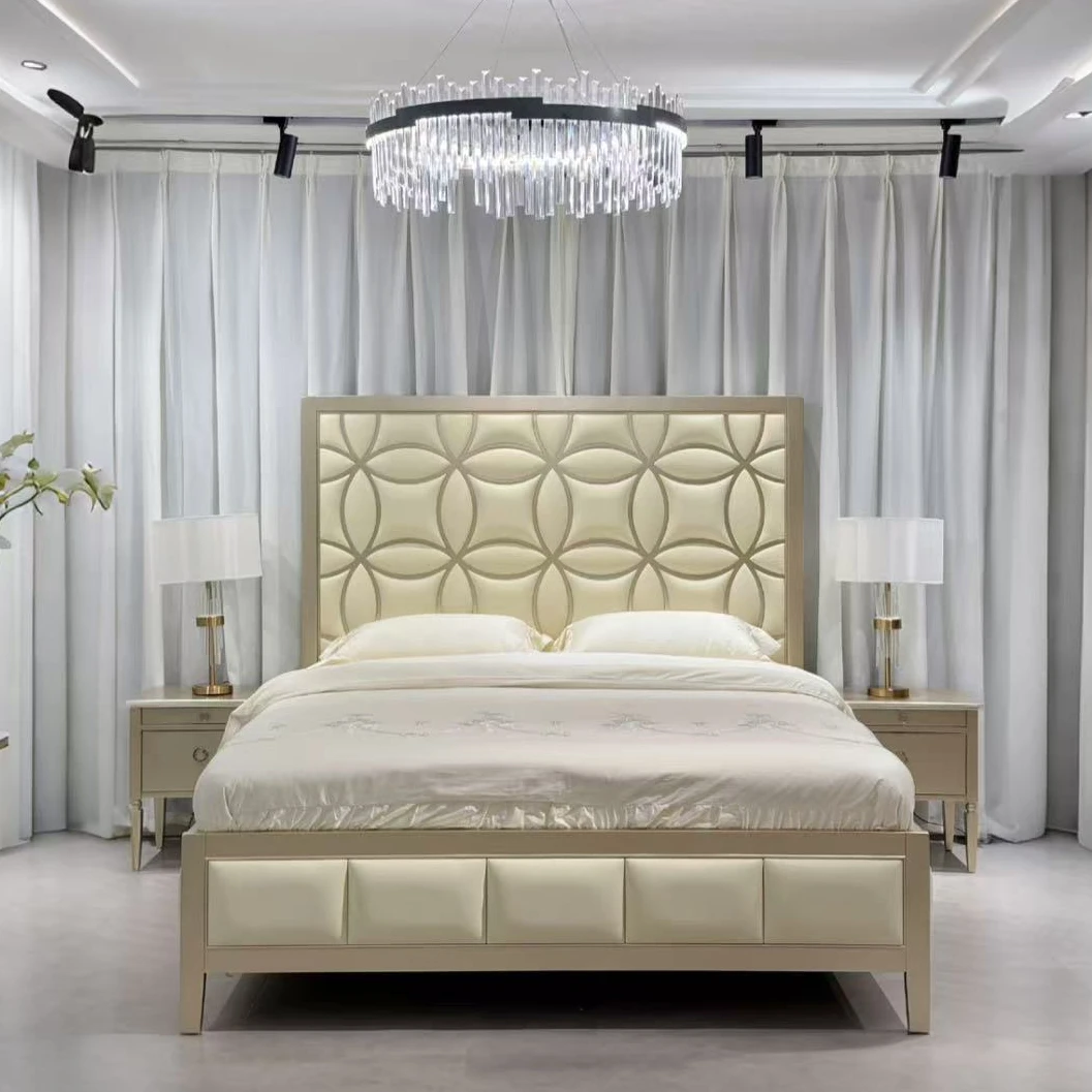 四叶草美式轻奢大床铜钱床法式奶油风 尺寸2120*1890*1630