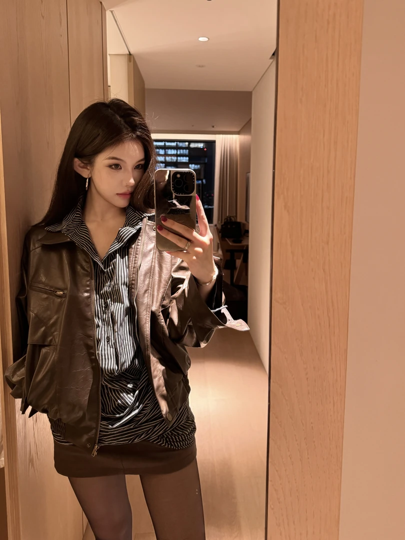 PickRui睿哥 古早味 条纹衬衫裙